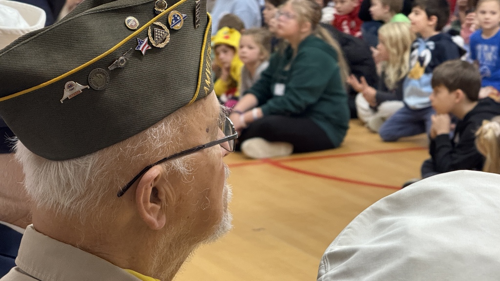 Veterans & students at veterans day assembly