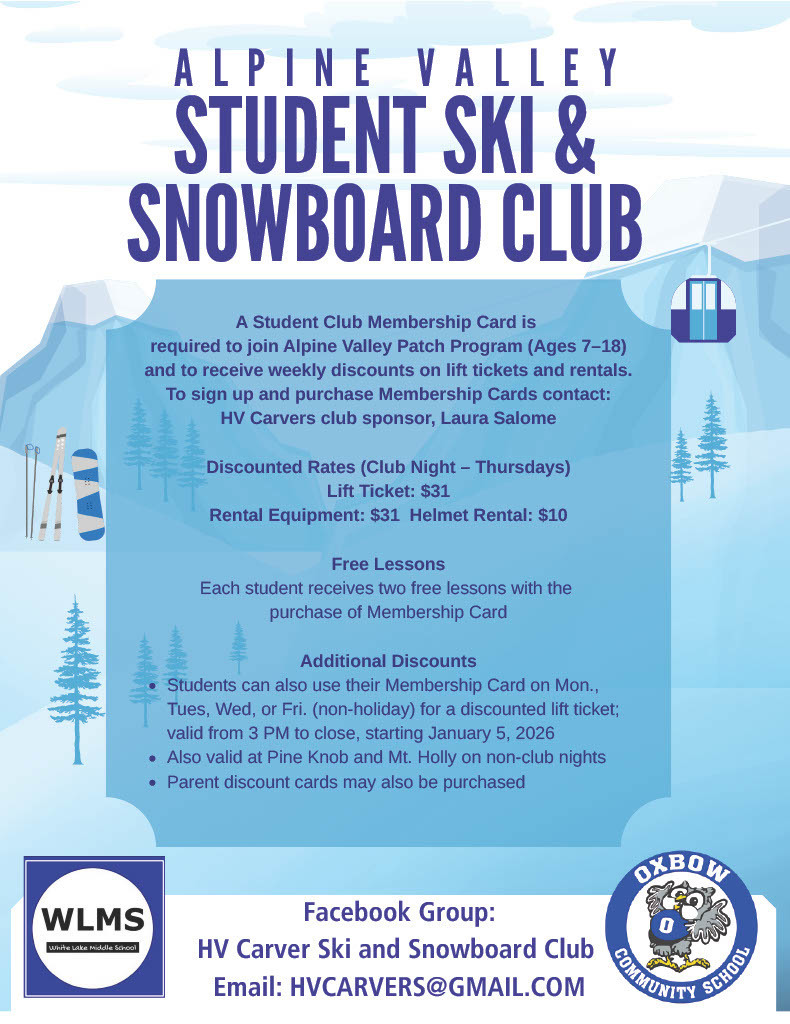 Student Ski and Snowboard Cub information