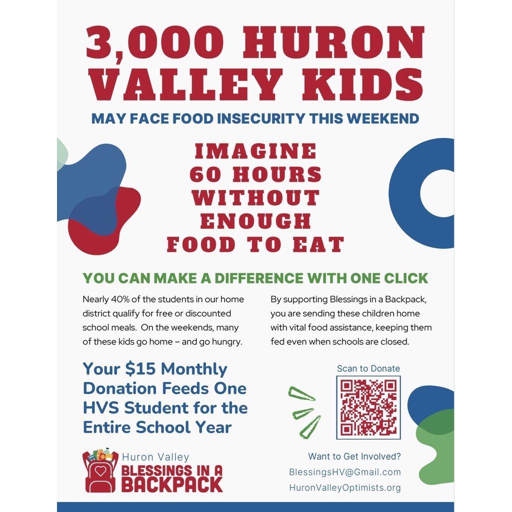 3,000 huron valley kids may face food insecurity this weekend blessings flyer