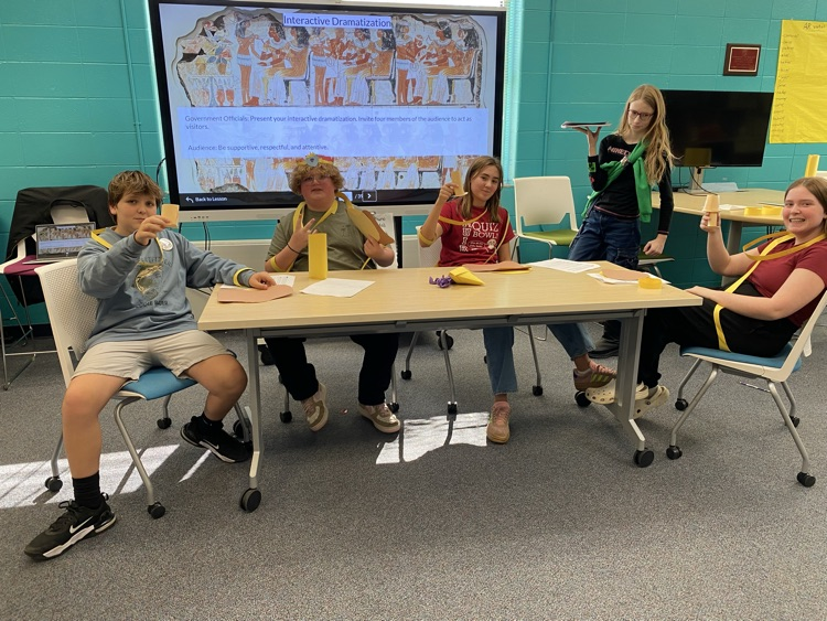 Last week Mr. DeBono's 7th grade Social Studies students learned about Egyptian social classes by working in groups, roll playing and bringing this ancient civilization back to life! #wearemuir