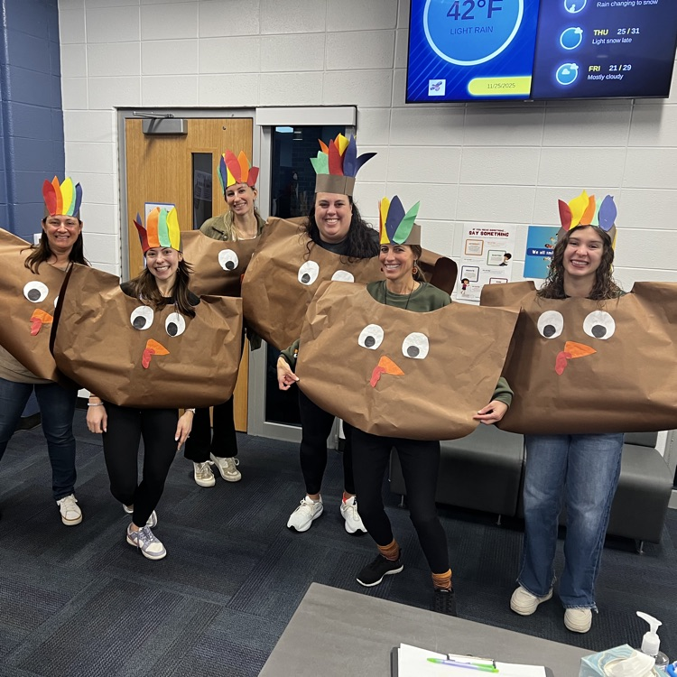 Lakewood staff dressed as turkeys