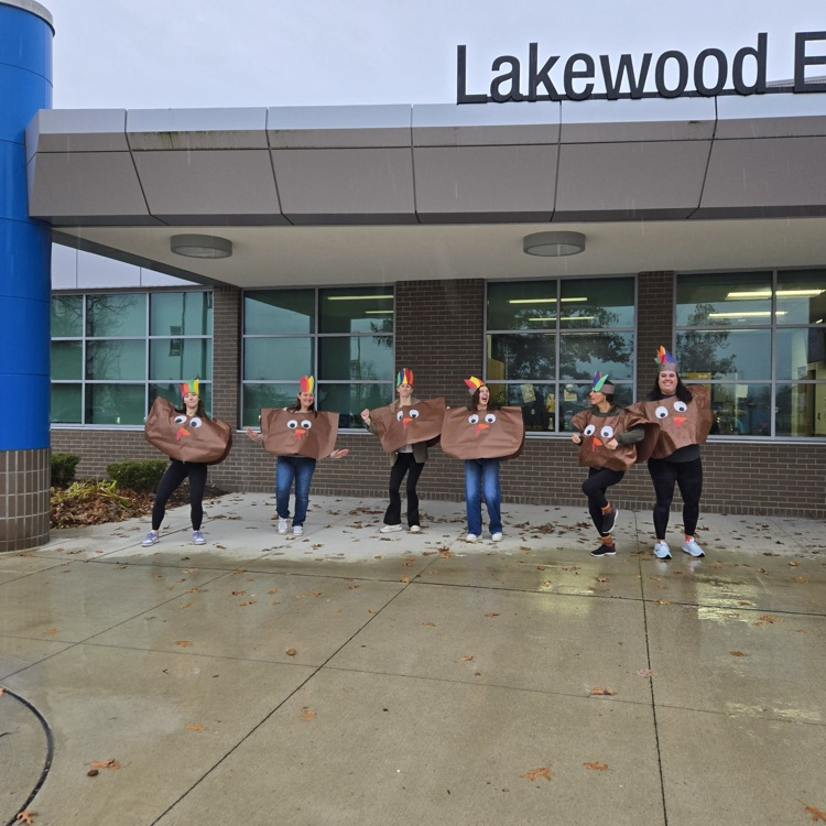 Lakewood staff dressed as turkeys