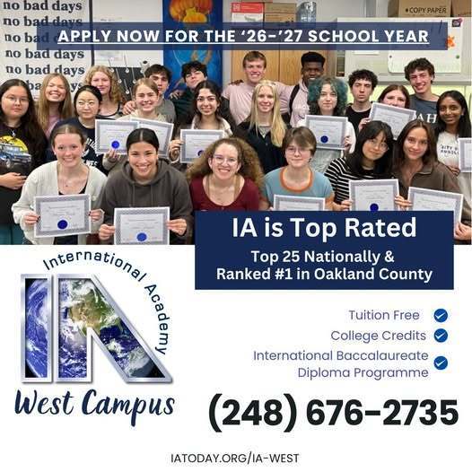 Flyer with information on IA-West enrollment for the 26-27 school year