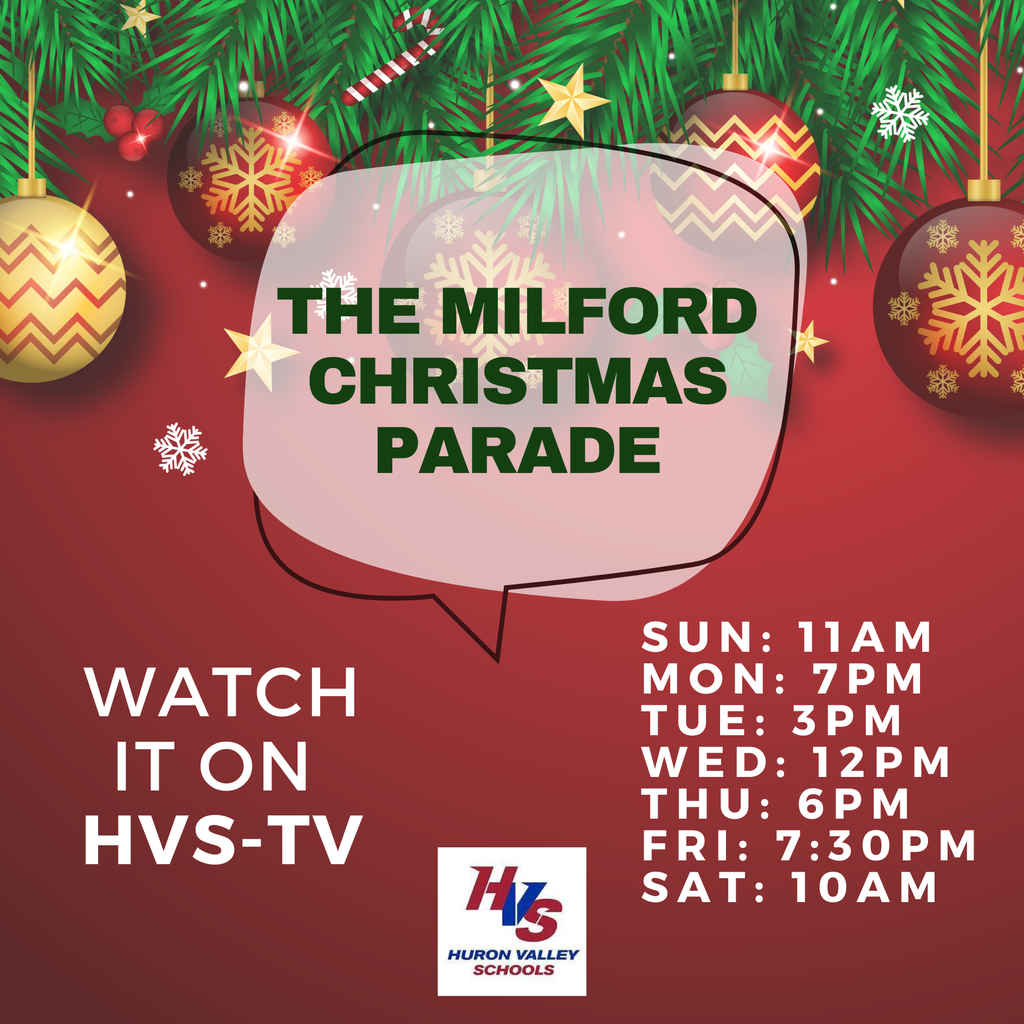 Gfx with tv times for Milford Christmas parade