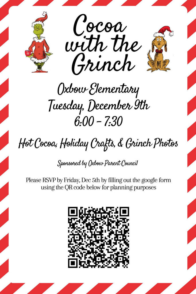 Flyer with information on Cocoa with the Grinch