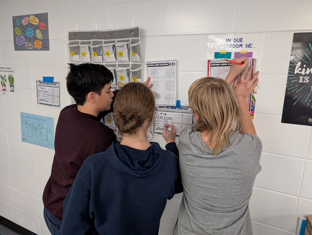 students graphing in 8th grade math