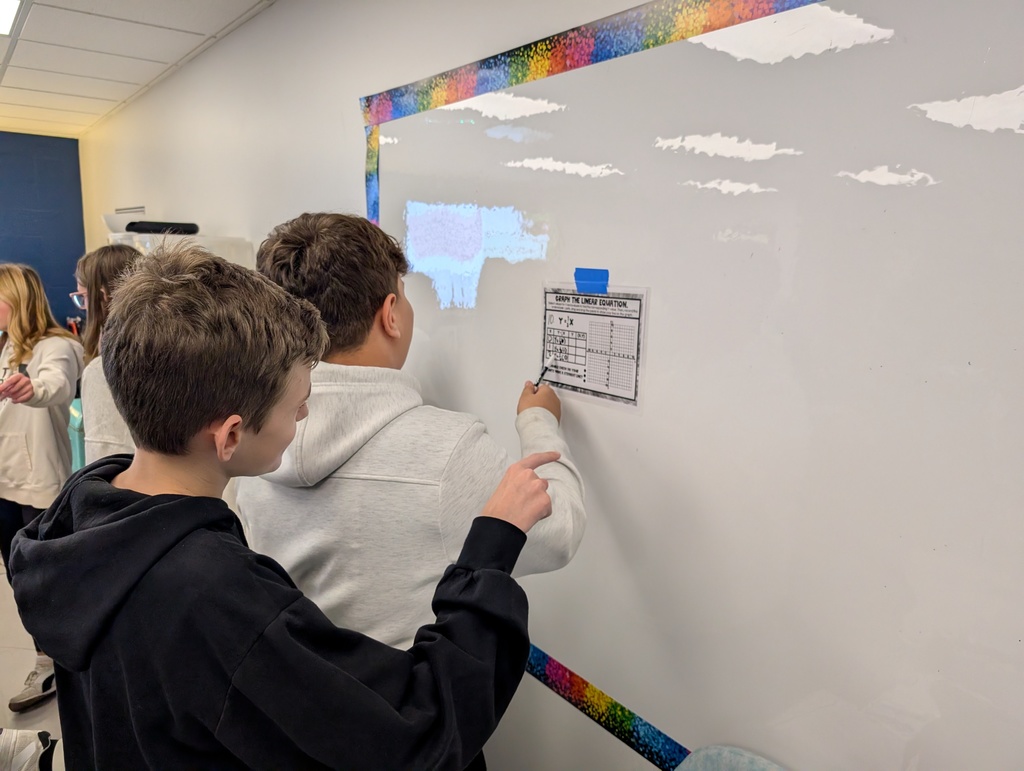 students graphing in 8th grade math