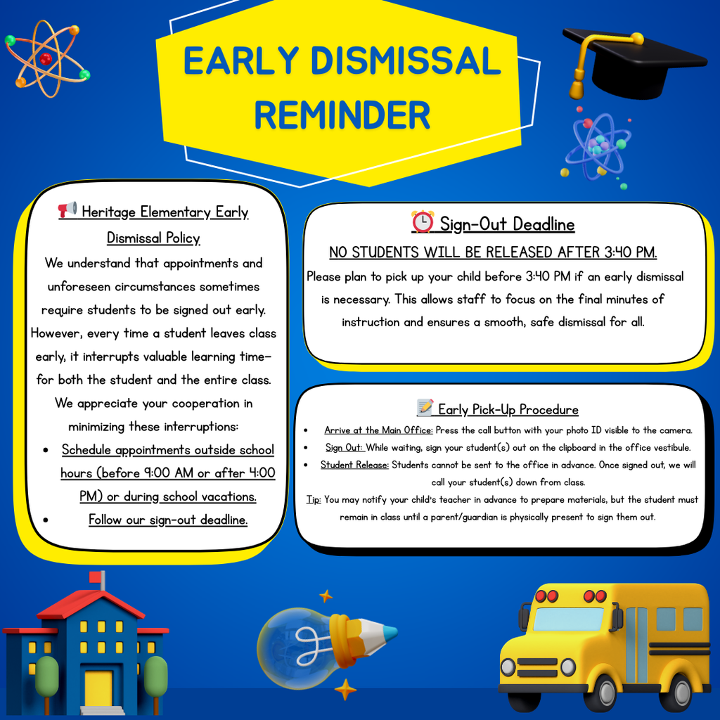 Early dismissal reminder