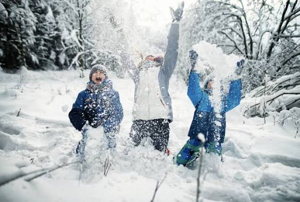 Children playing in the snow