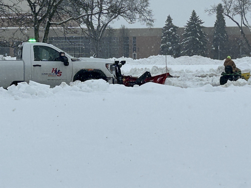 HVS maintenance out clearing the snow