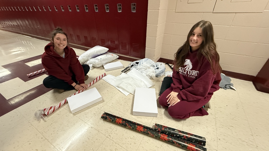 Students wrapping gifts for 'Milford Miracles'
