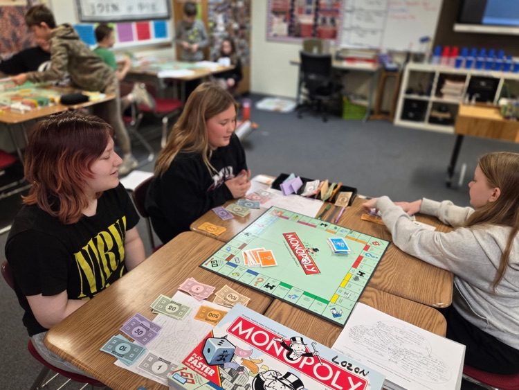 On Friday, Mr. Donoghue's 6th grade Social Studies students learned about different types economic systems through playing Monopoly. #wearemuir