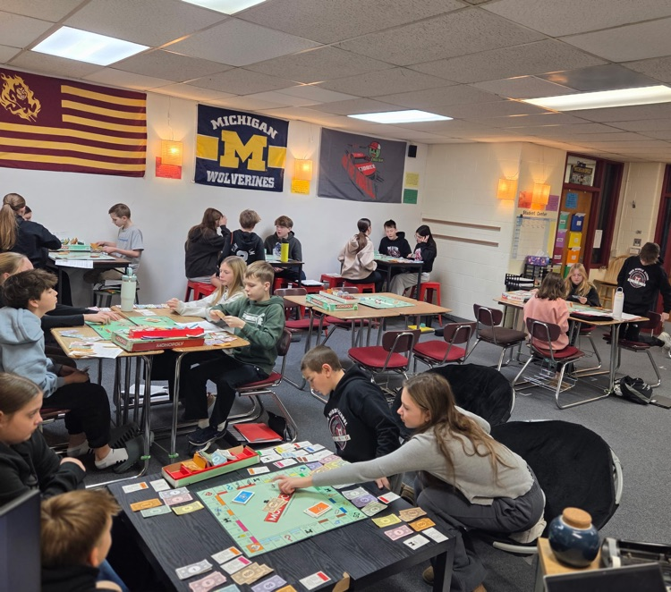 On Friday, Mr. Donoghue's 6th grade Social Studies students learned about different types economic systems through playing Monopoly. #wearemuir