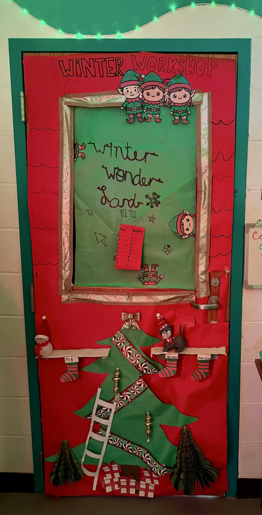 Door decorating fun at Muir! Congrats to our winning classes, Ms. Doggett, Ms. Buell and Ms. Smith. Impressive creativity and holiday spirit by all! #wearemuir