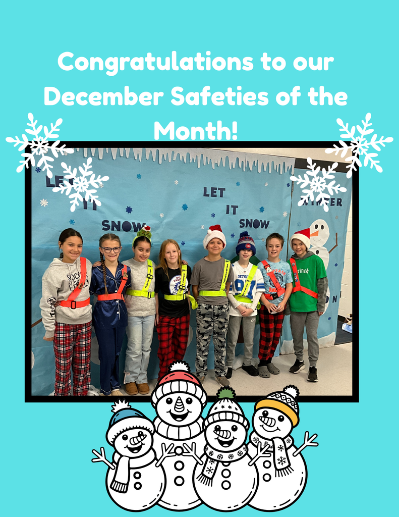 Congratulations to our December Safeties of the Month!