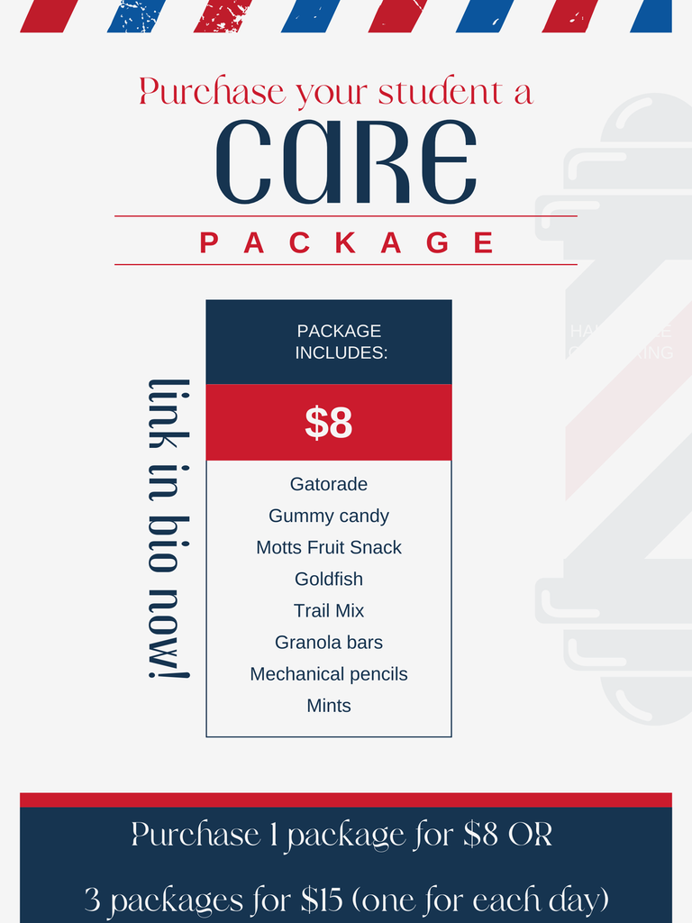 This year, the 2027 Class Student Council will be bringing back final exam care packages. These packages will be sold to parents/students and will contain a variety of snacks and supplies to help aid students throughout the stressful exam period. To ensure that distribution runs smoothly, we ask that teachers pass out the packages either before or after their 1st period exam on Wednesday. The Student Council will deliver the labeled packages after school on the 13th. 