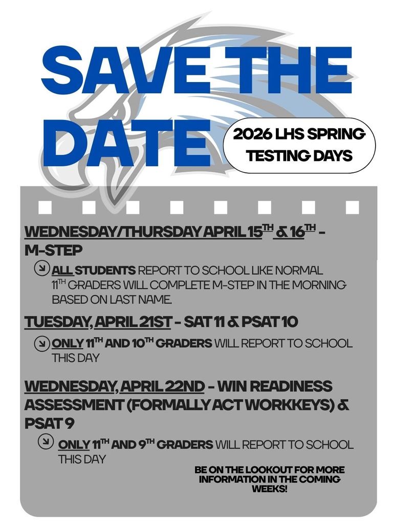 Spring Testing Dates