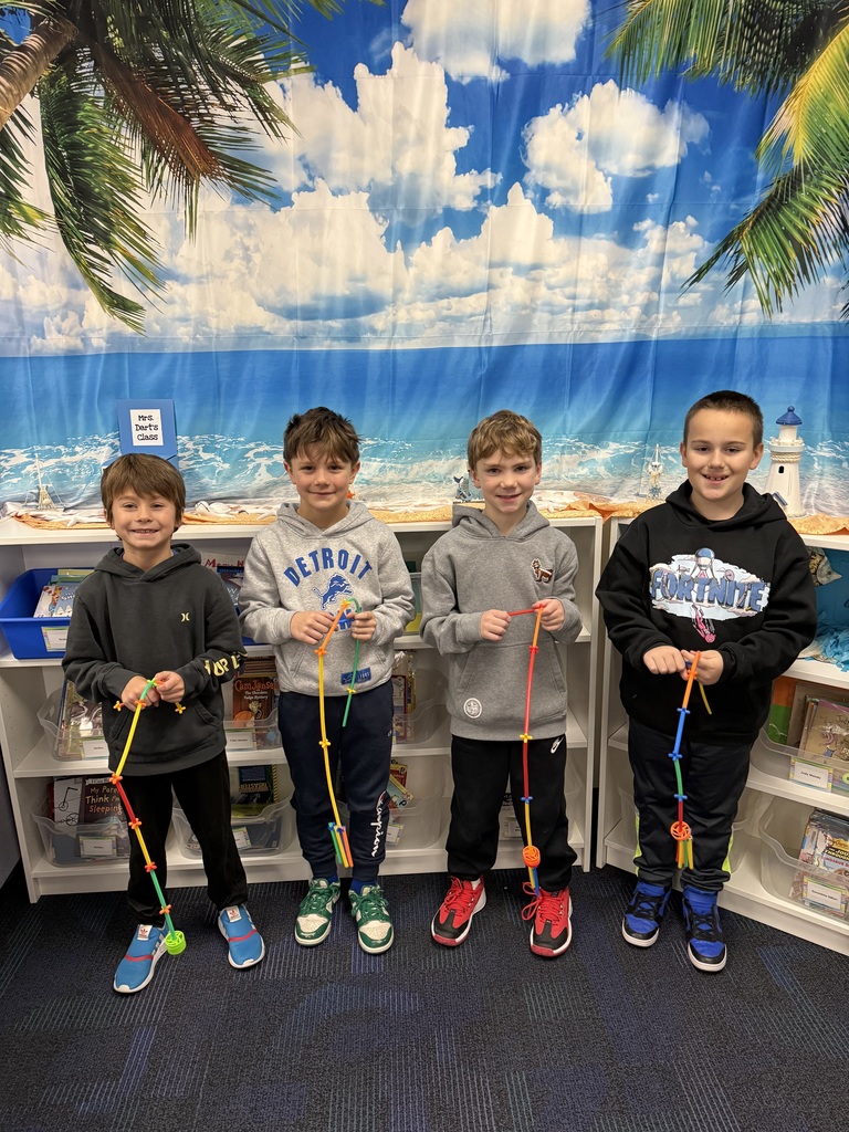 Students created fishing pole during STEM Bin time