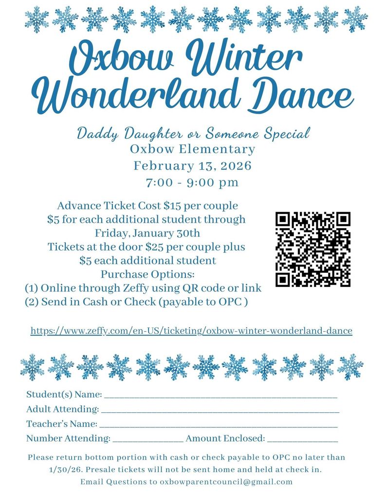 Flyer with information on the Winter Wonderland Dance