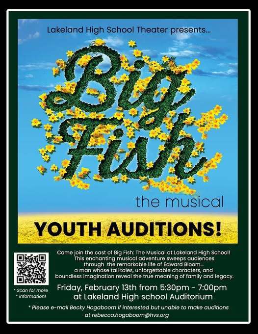 Auditions are February 13th for Big Fish!