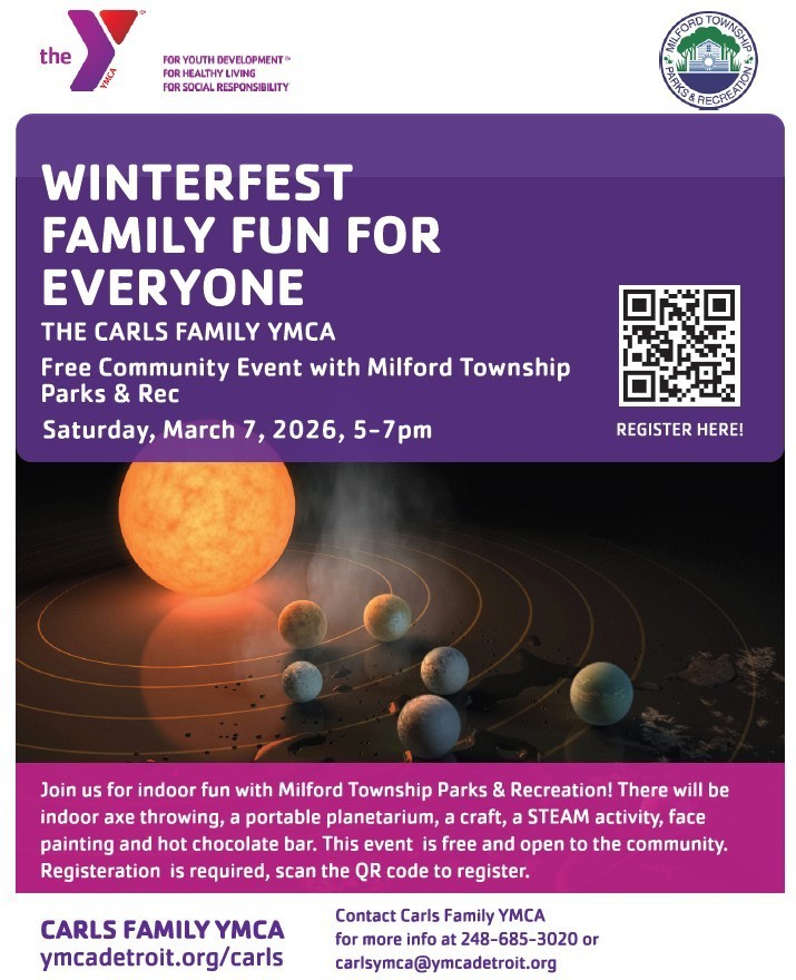 Flyer with information on free event taking place in March in Milford