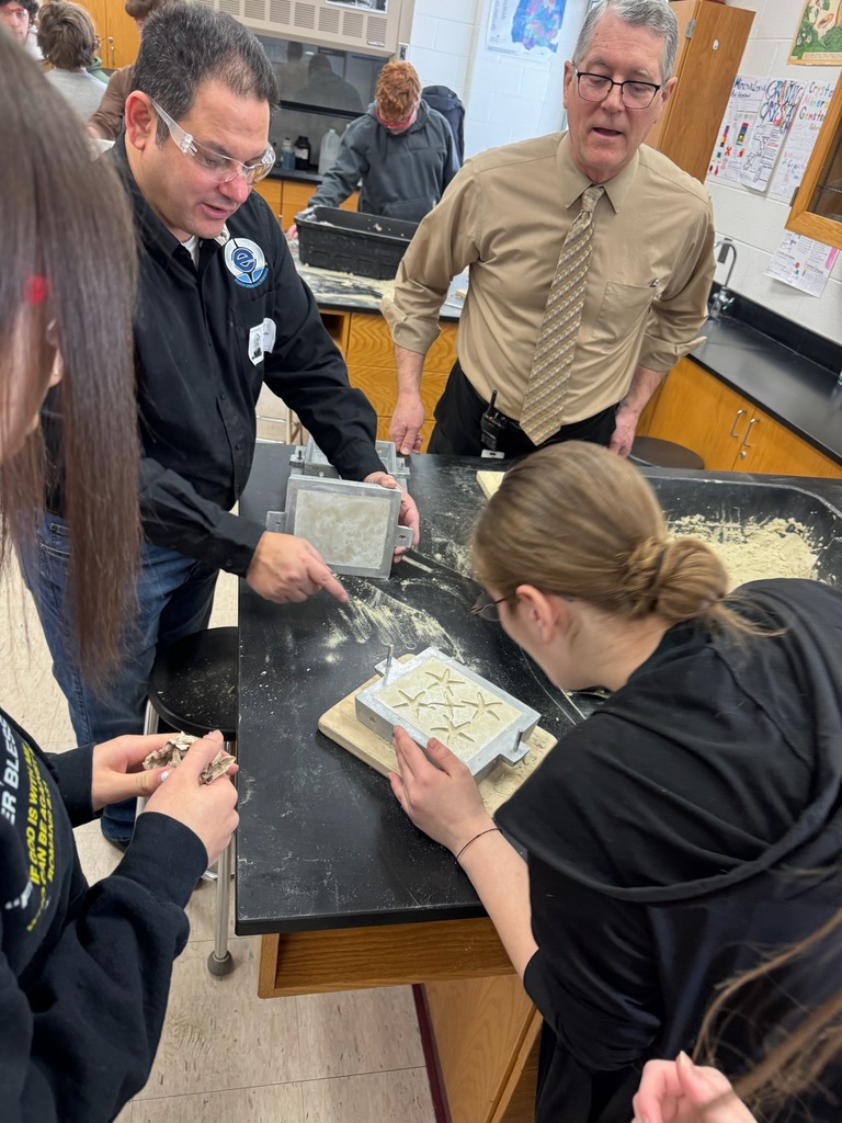 Mrs. James Chemistry students had a special visit from the Foundry Educational Foundation. Students had the opportunity to see science in action as the Foundry presented and cast a few different designs.
