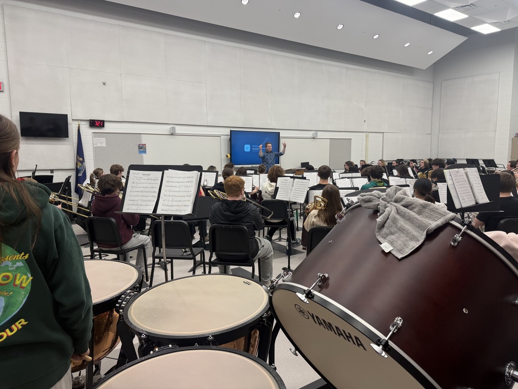 Our Huron Valley Wind Ensemble (combined Lakeland and Milford Wind Ensembles) is hard at work preparing for our performance at the WMU Spring Conference on Wind and Percussion Music on April 23, 2026. The band applied last year and was one of two high school ensembles in the state selected for this prestigious event. The guest composer is Nicole Piunno, and the band will be performing one of her pieces and have the chance to meet her at this conference as well. In addition, we have programmed several works from composers who are from/reside in the state of Michigan as part of our performance. One of those composers is Chris Evan Hass. This past Wednesday he was the first of many special guests to work with the band! We are thrilled to have had composer Chris Evan Hass in to work with our band!!! What an honor to have him work on his piece Teal Fusion! Our Saxophone Quartet is also performing a piece for Solo and Ensemble by Mr. Hass, titled Polar Vortex, and he worked with them as well when he came out. Over the course of the next 2 months, we will have several other guest composers and clinicians in to work with our bands in our evening rehearsals as we prepare for this incredible opportunity!