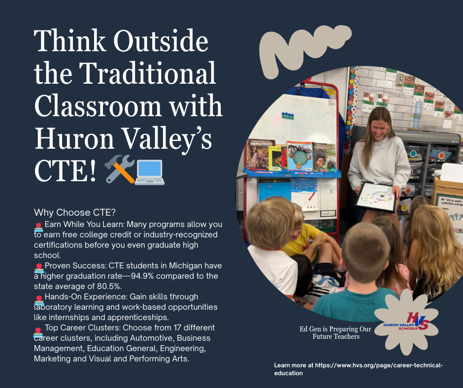 Graphic about February is Career and Technical Education (CTE) Month