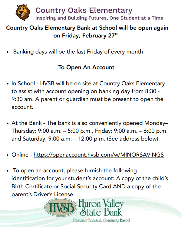 Banking day is this Friday!