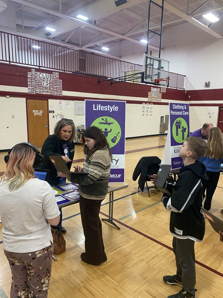 Today, all Muir 7th graders participated in our Reality Store simulation. Students chose a career, worked with a budget and experienced real world scenarios! Thank you Genisys Credit Union for spending the day working with us! #wearemuir