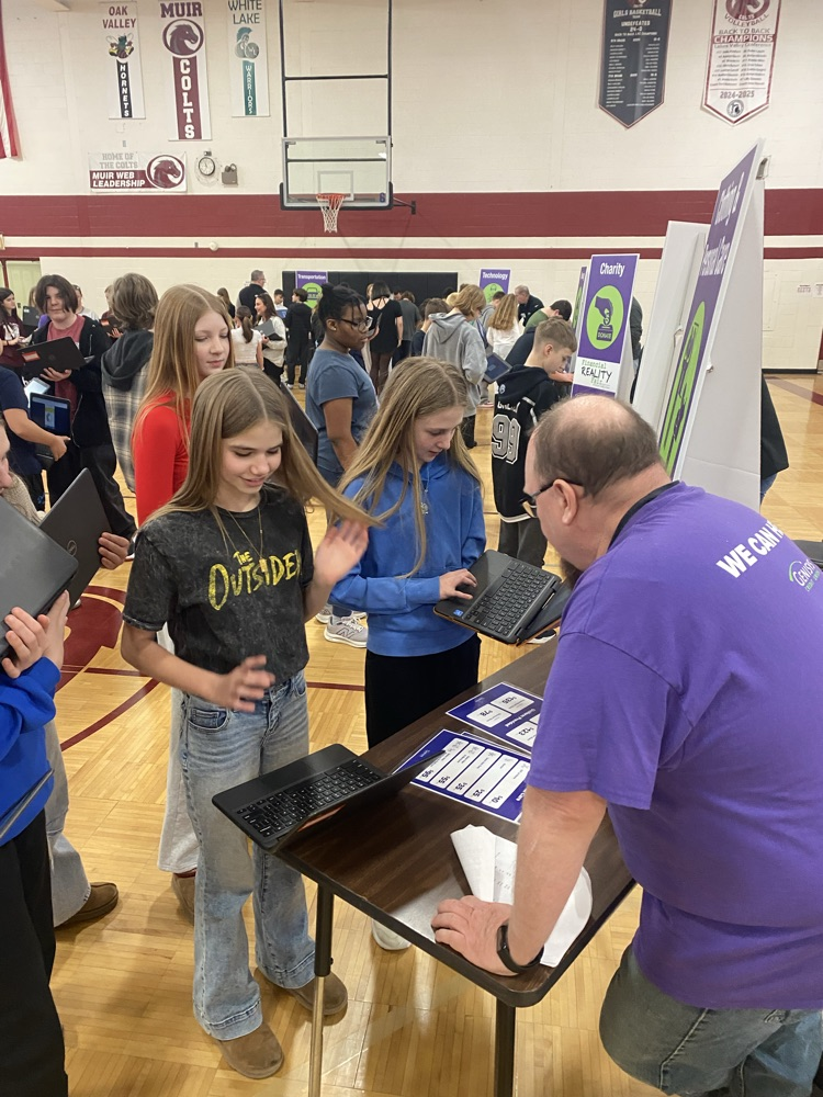 Today, all Muir 7th graders participated in our Reality Store simulation. Students chose a career, worked with a budget and experienced real world scenarios! Thank you Genisys Credit Union for spending the day working with us! #wearemuir