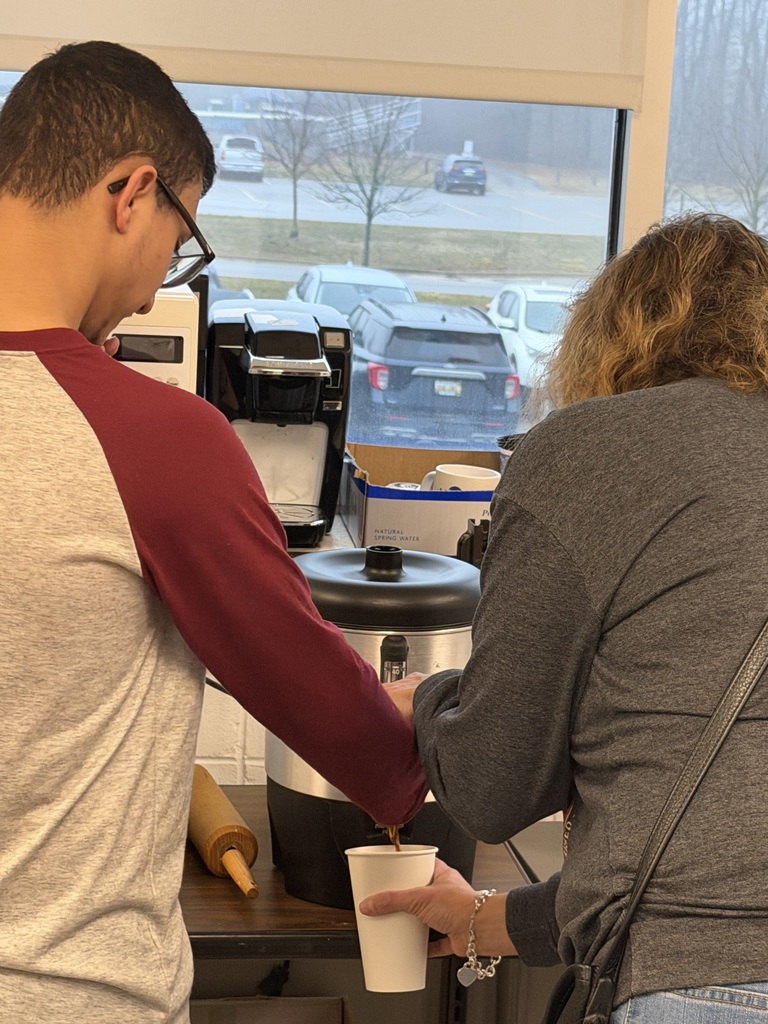 Student making coffee
