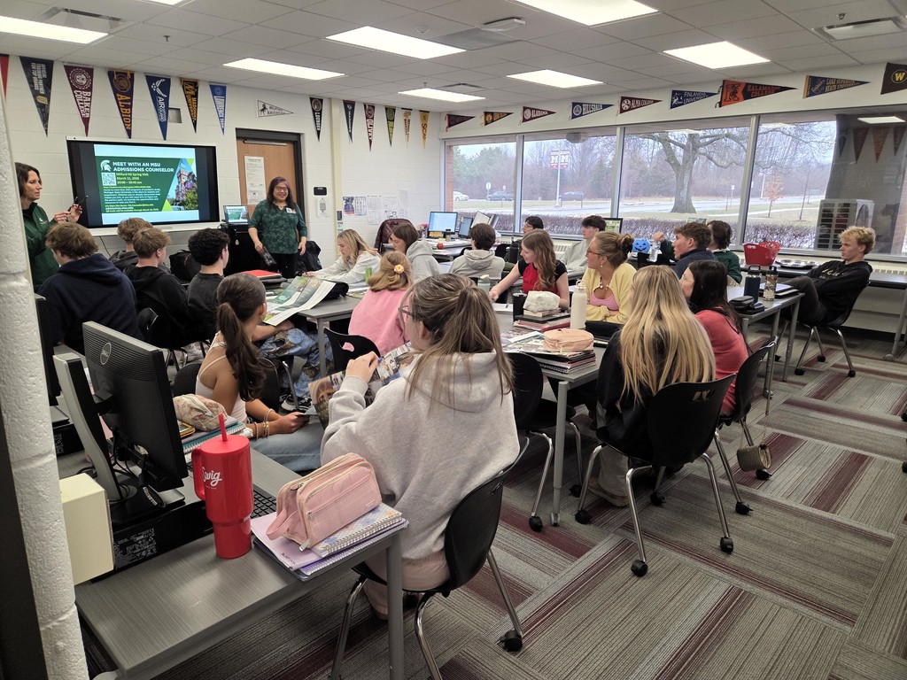 Great turn out this week in the Career Center for our Michigan State University rep! Remember Mrs. Lanham is available during school hours for any post secondary needs.