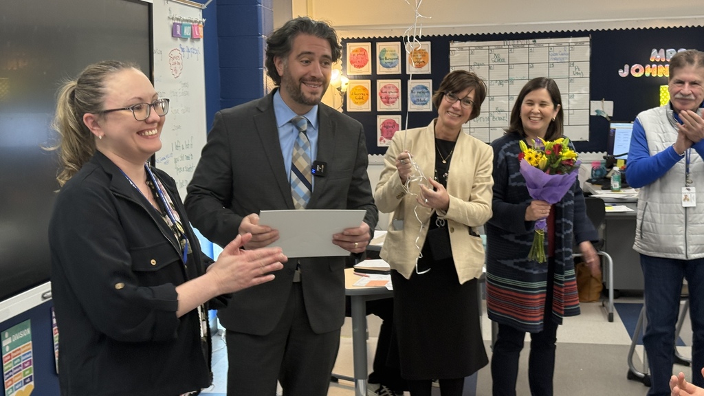 Huron Valley Schools High School Teacher of the Year... Anna Bovio from Lakeland High in her classroom  