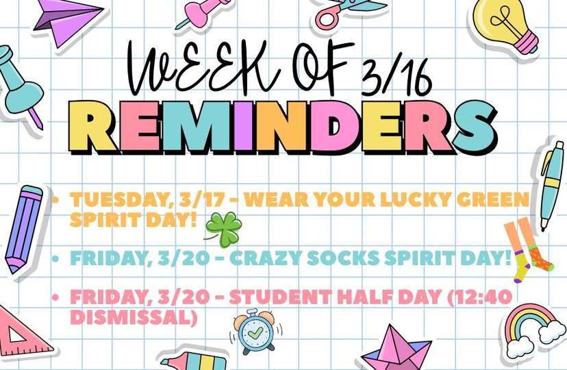 Don't forget our reminders for this week!