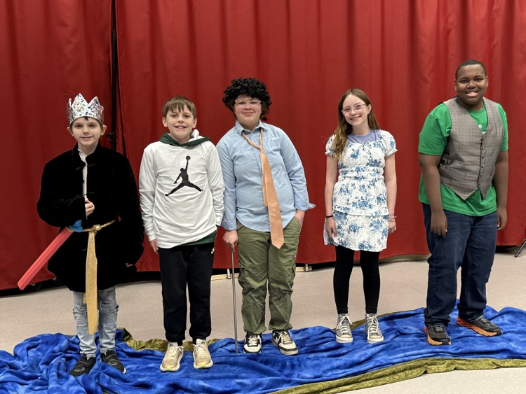 6th grade Communication Arts classes took the stage to perform their Fairytales with a Twist! Great acting today! #wearemuir