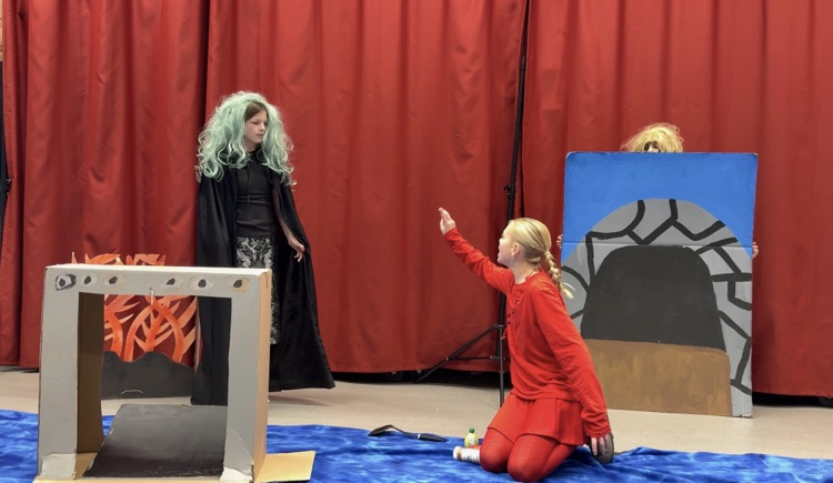 6th grade Communication Arts classes took the stage to perform their Fairytales with a Twist! Great acting today! #wearemuir