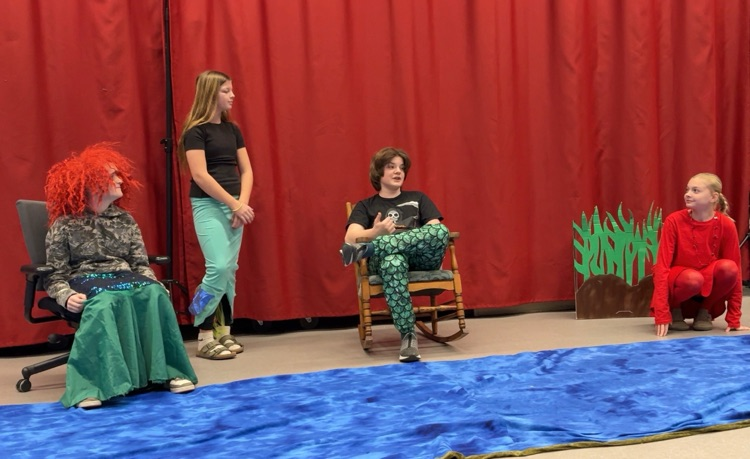6th grade Communication Arts classes took the stage to perform their Fairytales with a Twist! Great acting today! #wearemuir