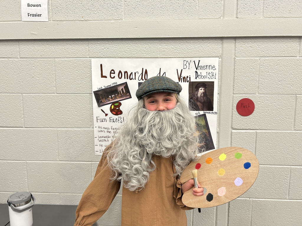 Student dressed up as Leonardo DaVinci