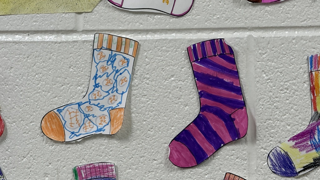 Picture of wall with dozens of different colored socks hanging to celebrate differences