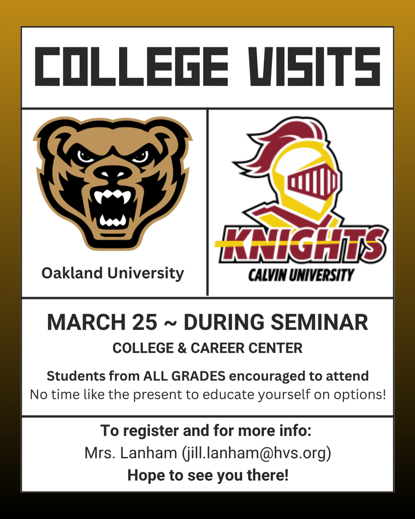 OU and Calvin U will be in the Career Center this Wed during seminar.