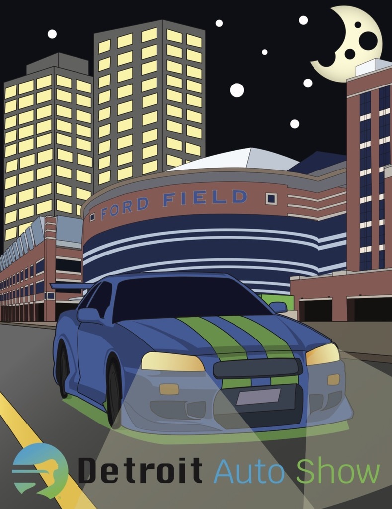 Detroit auto show poster poster