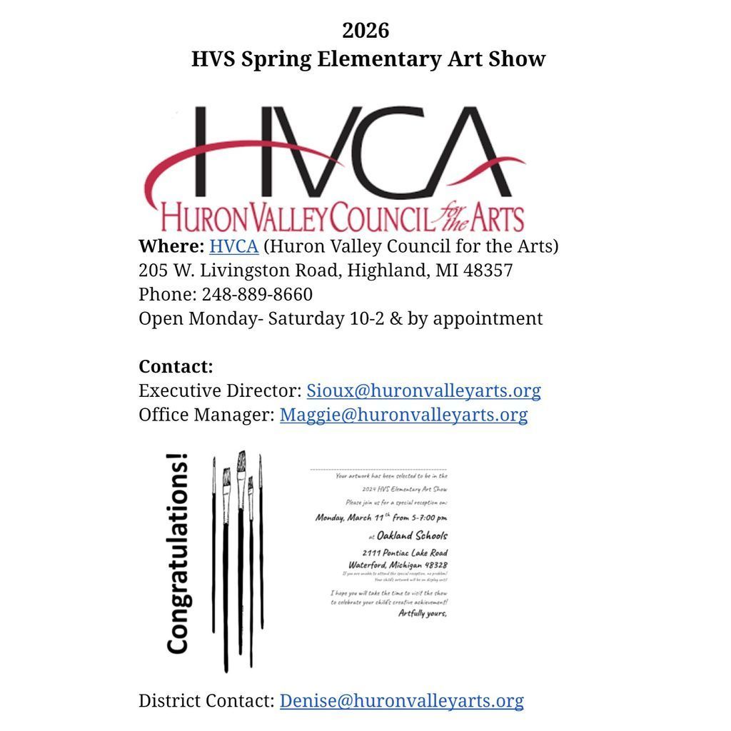 hvs spring elementary art show flyer