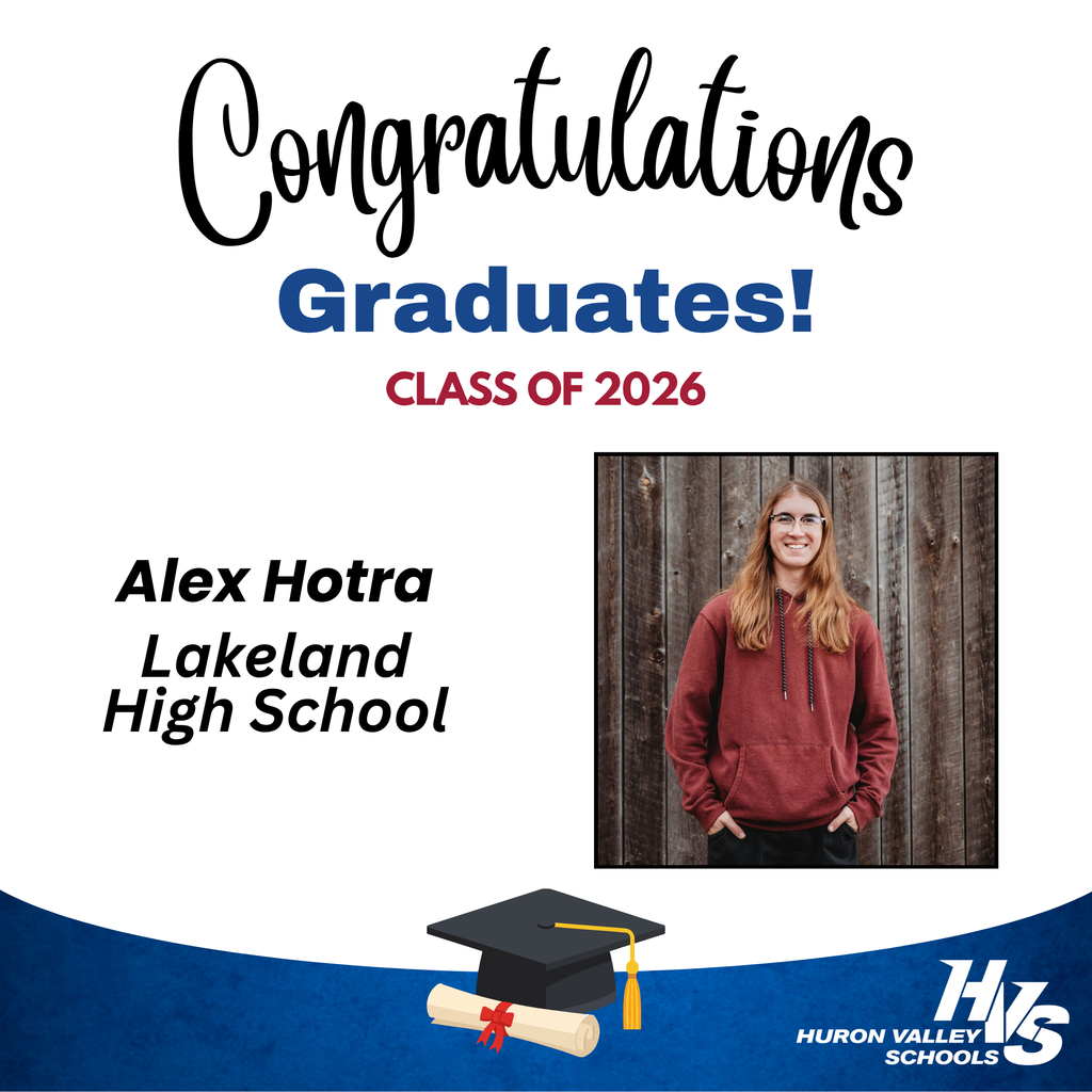 gfx & photo honoring grad Alex Hotra Lakeland High School