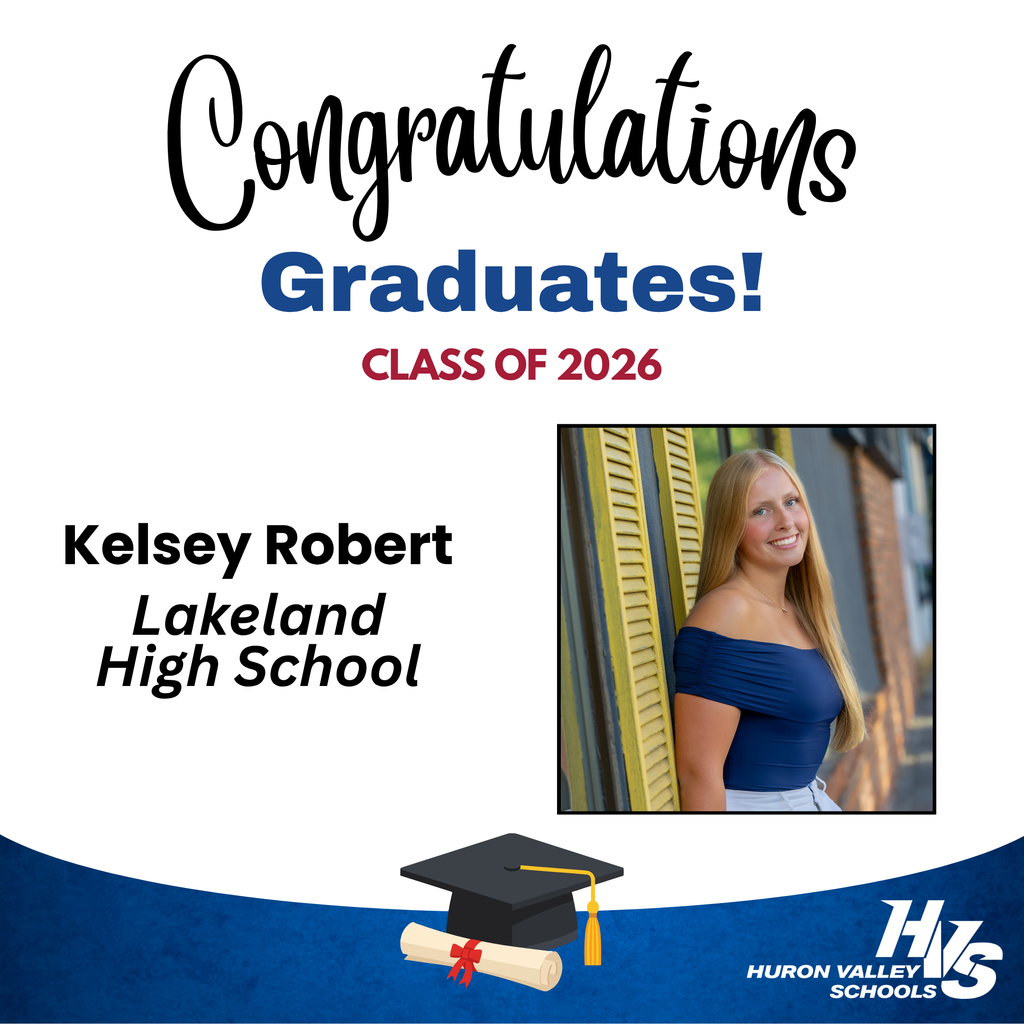 gfx & photo celebrating grad Kelsey Robert Lakeland High School