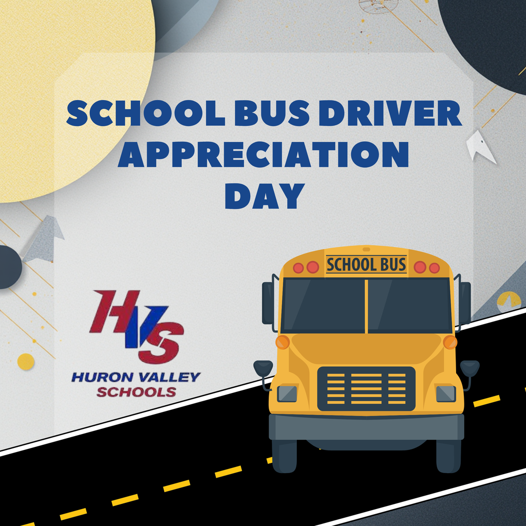 GFX with a school bus on the road which reads "school bus driver appreciation day"...