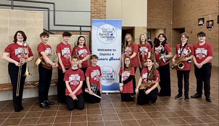 Congrats to these Muir Band students who performed in the District 4 Middle School Honors Band, along with 160 other musicians from Oakland County. #wearemuir