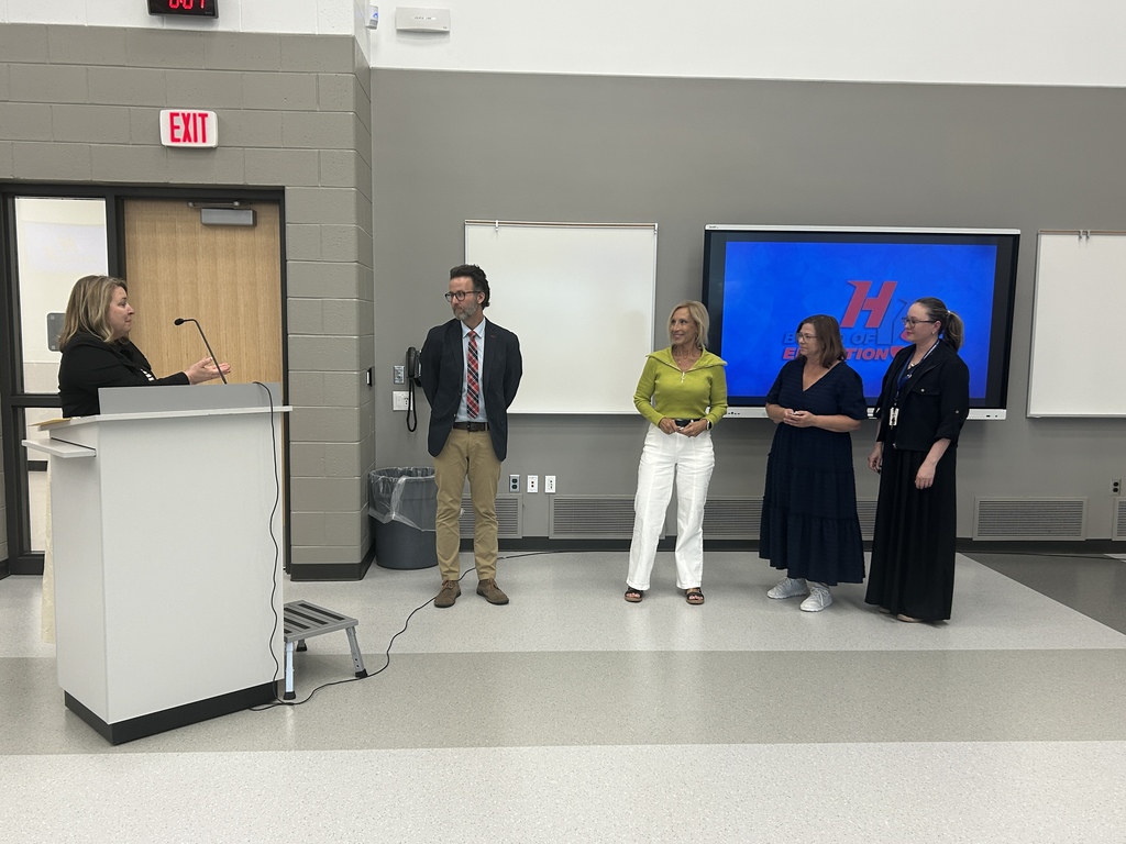 HVS TEACHERS OF THE YEAR POSING FOR A PHOTO WITH THE SCHOOL BOARD AT A MEETING