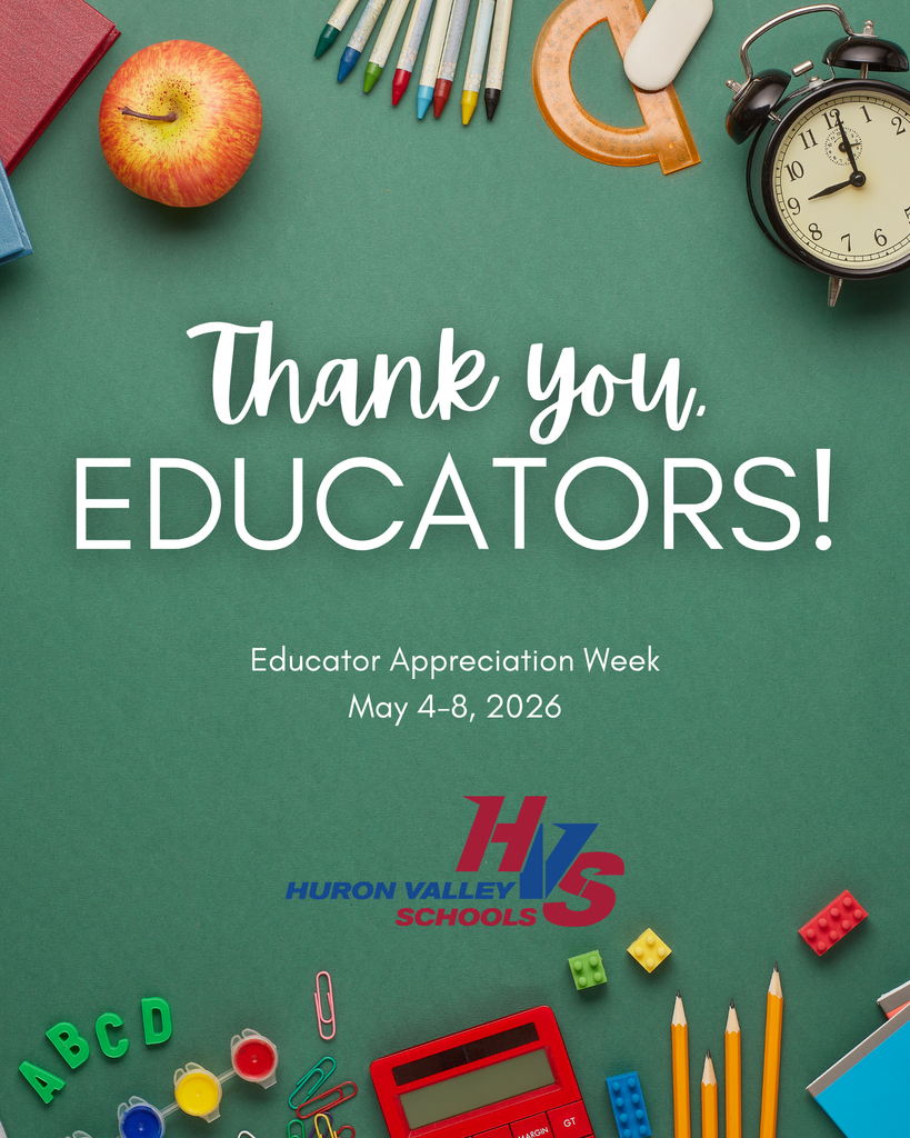 Gfx of green chalk board with the words "thank you, educators! educators appreciation week may 4-8, 2026"