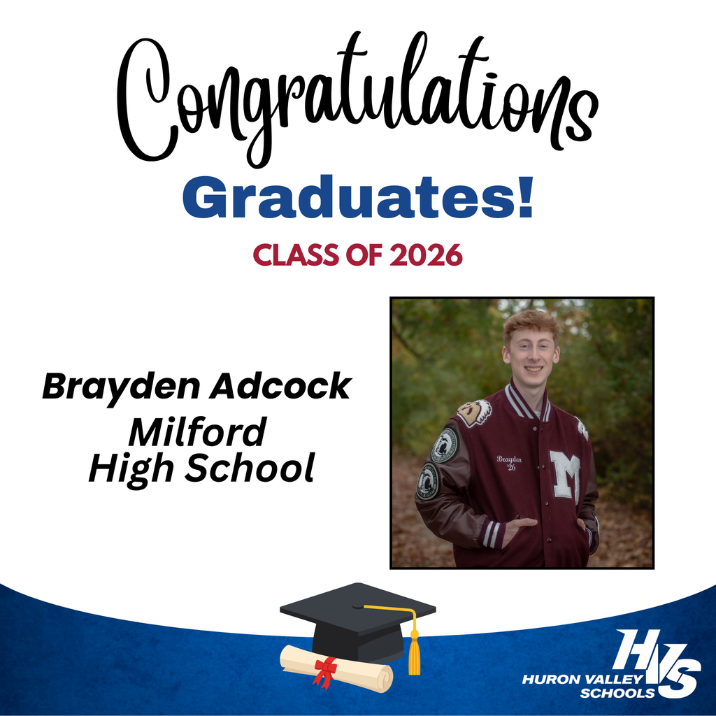 Gfx & photo of brayden adcock.. celebrating his recent graduation from milford high school